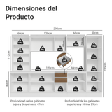 Combo de Cocina 290 cm Smart 100% MDF Blanco/Marrón/Crema 01