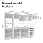 Combo Completo de Cocina 310 cm 13 Puertas 2 Cajones 100% MDF con Mueble para Horno y Microondas Blanco Smart Madesa