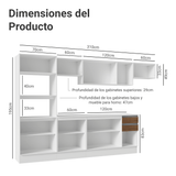 Combo de Cocina 100% MDF 310 cm Smart Blanco/Marrón/Crema 02