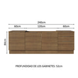 Cocina Compacta 240 cm Marrón Stella Madesa 01
