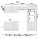 Combo Completo de Cocina 270 cm Blanco Stella Madesa 05