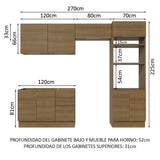Combo Completo de Cocina 270 cm Marrón Stella Madesa 05