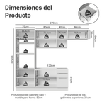 Combo completo de Cocina 270 cm Blanco Stella Madesa