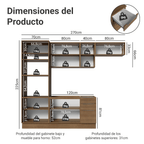 Combo completo de Cocina 270 cm Marrón Stella Madesa