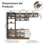 Combo completo de Cocina 270 cm Marrón/Blanco Stella Madesa