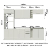 Combo Completo de Cocina 290cm Blanco Stella Madesa 01