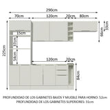 Combo Completo de Cocina 290cm Blanco Stella Madesa 02
