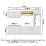 Combo Completo de Cocina 310 cm Blanco Stella Madesa 03