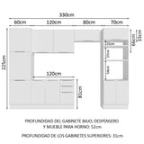 Combo Completo de Cocina 330 cm Blanco Stella Madesa 02