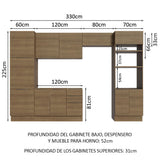 Combo Completo de Cocina 330 cm Marrón Stella Madesa 02