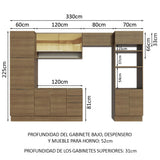 Combo Completo de Cocina 330 cm Marrón Stella Madesa 03