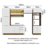 Combo Completo de Cocina 330 cm Marrón/Blanco Stella Madesa 03