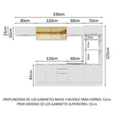 Combo Completo de Cocina 330 cm Blanco Stella Madesa 04