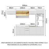 Combo Completo de Cocina 330 cm Blanco Stella Madesa 06