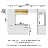 Combo Completo de Cocina 330 cm Blanco Stella Madesa 07