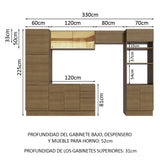 Combo Completo de Cocina 330 cm Marrón Stella Madesa 07