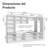 Combo completo de Cocina con Cristalero 340 cm Madesa Stella BB 01