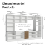Combo completo de Cocina con Cristalero 340 cm Madesa Stella BM 01