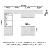 Combo Completo de Cocina 350 cm Blanco Stella Madesa 01