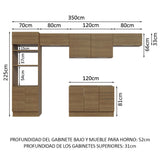 Combo Completo de Cocina 350 cm Marrón Stella Madesa 01