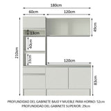 Combo completo de Cocina 180 cm, Blanco Topazio Pop