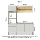 Combo de Cocina 180cm Diamante Pop Blanco