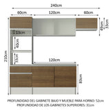 Combo completo de Cocina 240cm Blanco/Marrón Topazio 01