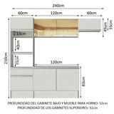 Combo completo de Cocina 240cm Blanco Diamante Madesa 02