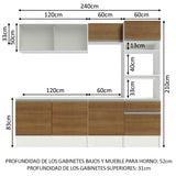 Combo completo de Cocina 240cm Blanco/Marrón Topazio 05