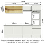 Combo completo de Cocina 240cm Blanco Diamante 06