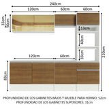 Combo completo de Cocina 240cm Blanco/Marrón Diamante 06