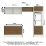 Combo completo de Cocina 260cm Blanco/Marrón Topazio 01