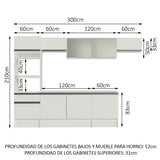 Combo completo de Cocina 300cm Blanco Topazio Madesa 01