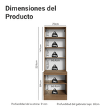 Kit Bajo Mesada + Cristalero 70 cm Vik Marrón/Gris 01