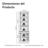 Combo Bajo Mesada + Cristalero 70 cm Blanco/Crema Vik Madesa 02
