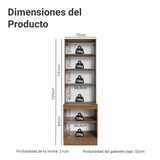 Combo Bajo Mesada + Cristalero 70 cm Marrón/Crema Vik Madesa 02