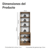 Kit Bajo Mesada + Cristalero 70 cm Vik Marrón/Azul 02