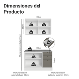 Cocina Compacta 120 cm Vik Blanco/Gris 01