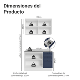 Cocina Compacta 120 cm Vik Blanco/Azul 01