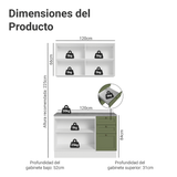 Cocina Compacta 120 cm Vik Blanco/Verde 01