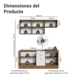 Cocina Compacta 180 cm Vik Marrón/Blanco 01