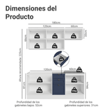 Cocina Compacta 180 cm Vik Blanco/Azul 01