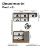 Cocina Compacta 180 cm Vik Marrón/Gris 02