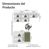Cocina Compacta 180 cm Vik Blanco/Verde 02