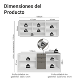 Cocina Compacta 180 cm Vik Blanco/Gris 03