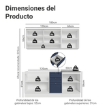 Cocina Compacta 180 cm Vik Blanco/Azul 03