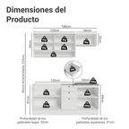 Cocina Compacta 180 cm 6 Puertas 3 Cajones Sin Mesada Blanco Vik Madesa 05