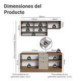 Combo de Cocina Compacta 180 cm Marrón/Crema Vik Madesa 05