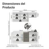 Cocina Compacta 180 cm Vik Blanco/Gris 05