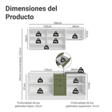 Cocina Compacta 180 cm Vik Blanco/Verde 05